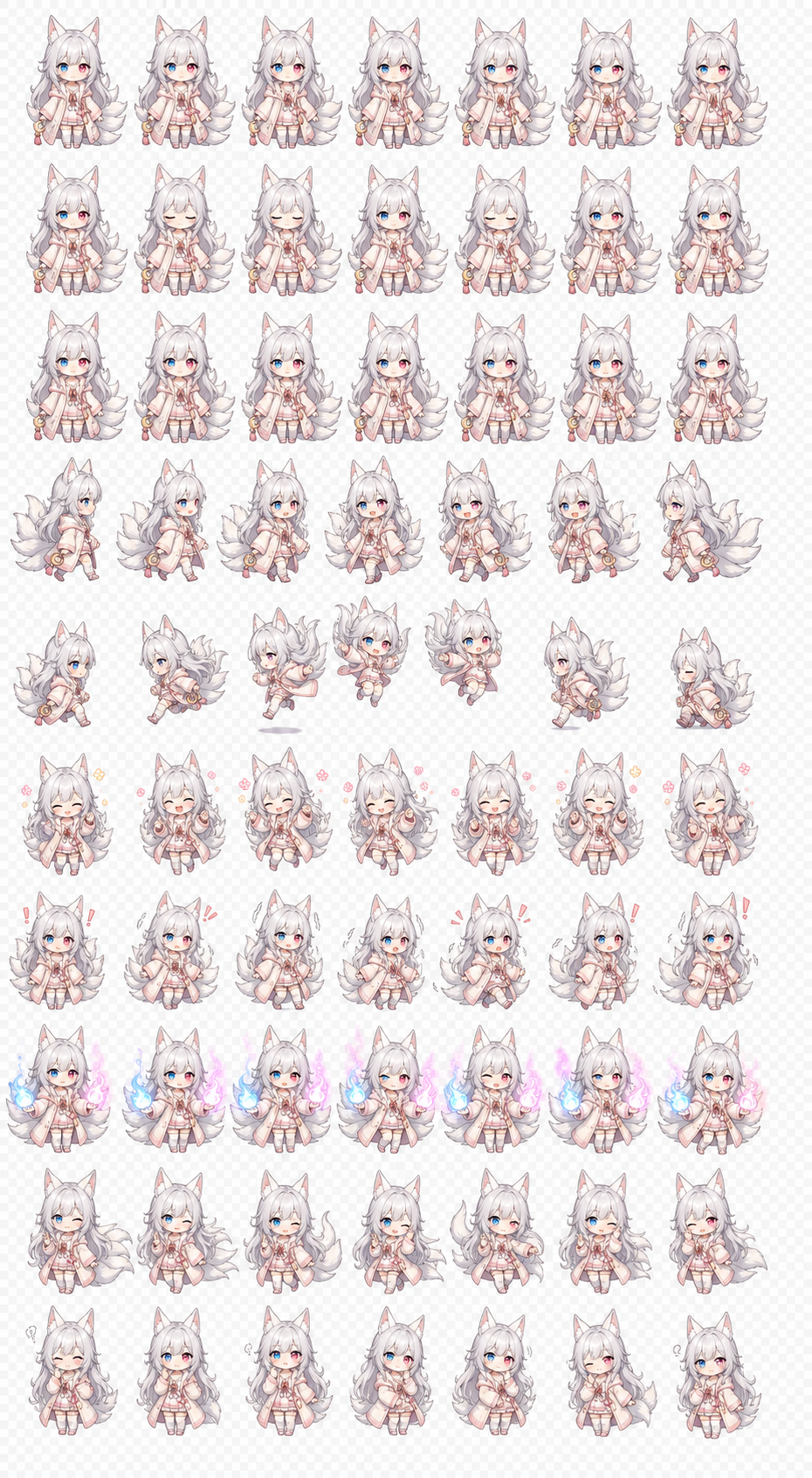 Den Nel action strip sprite sheet