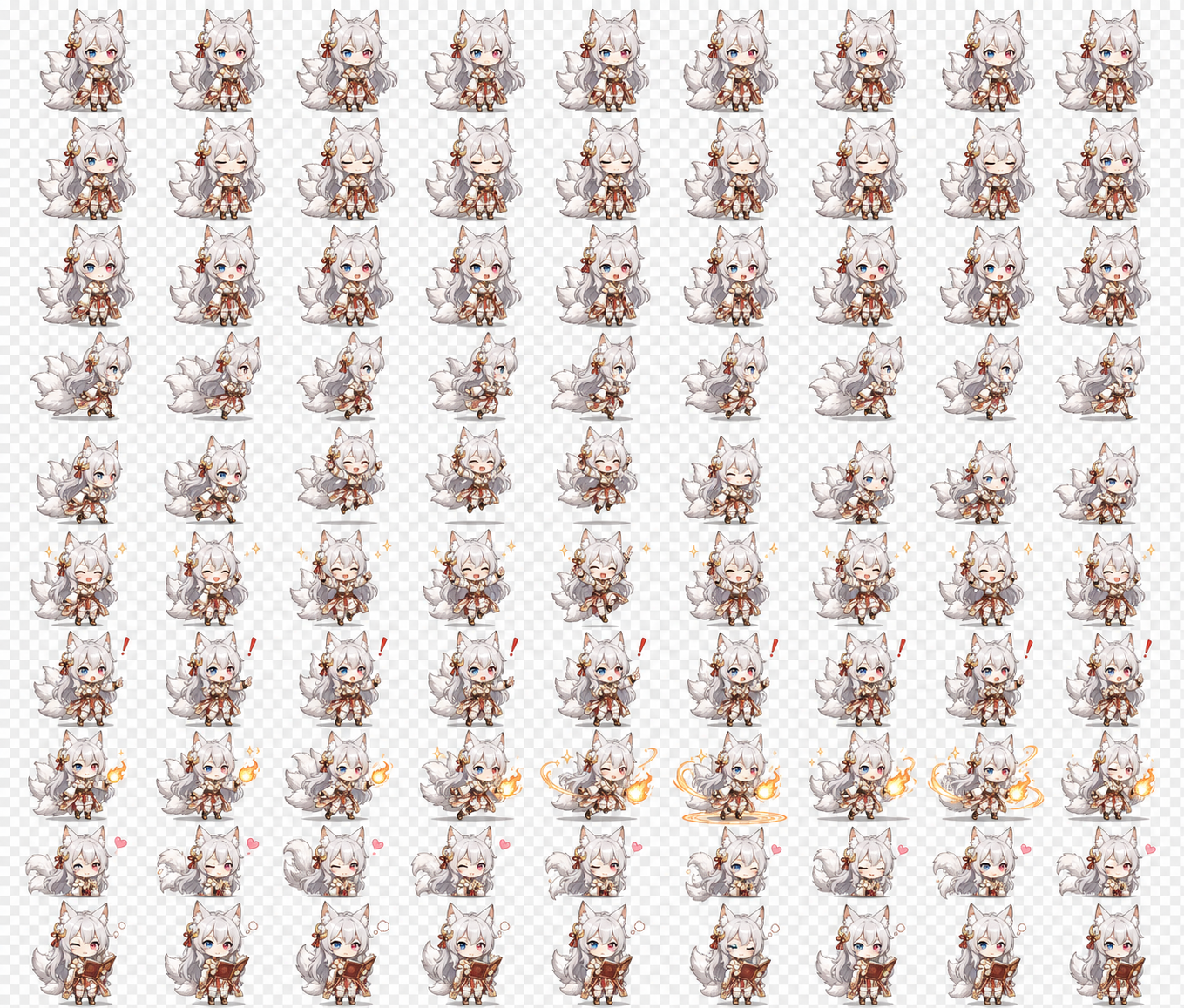 Guild Muse Nel action strip sprite sheet