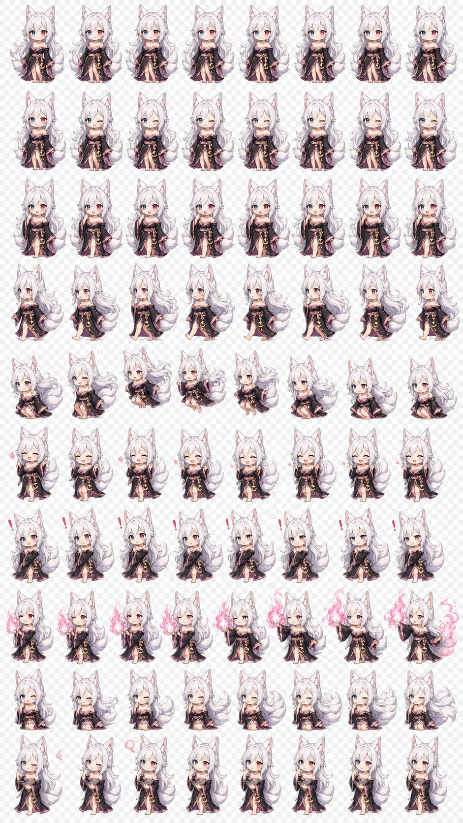 Private Flirty Nel action strip sprite sheet