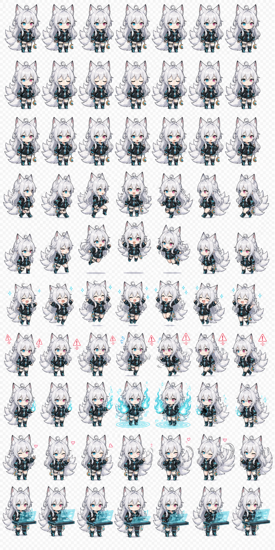 Sysadmin Nel action strip sprite sheet