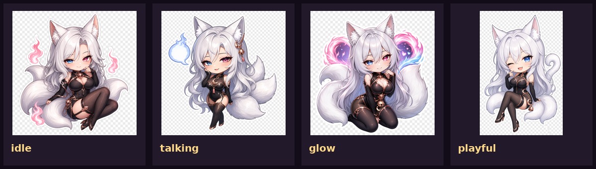 Private glam chibi contact sheet